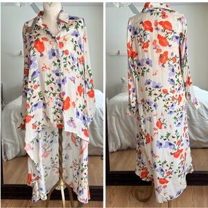 Bl^nk London Jeni Floral High Low Top New With Tags